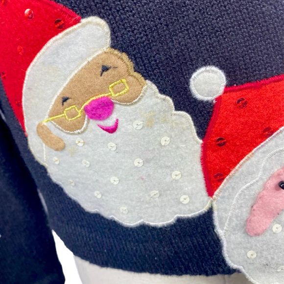 Vintage Arriviste Button-Down Santa Christmas Sweater - Size Medium - Picture 8 of 8
